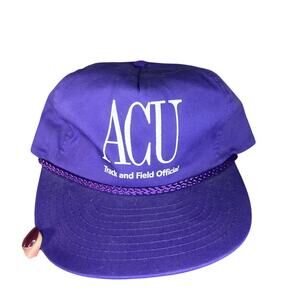 90s Rope Hat- purple ACU - unique back strap- track & field  - retro throwbacks
